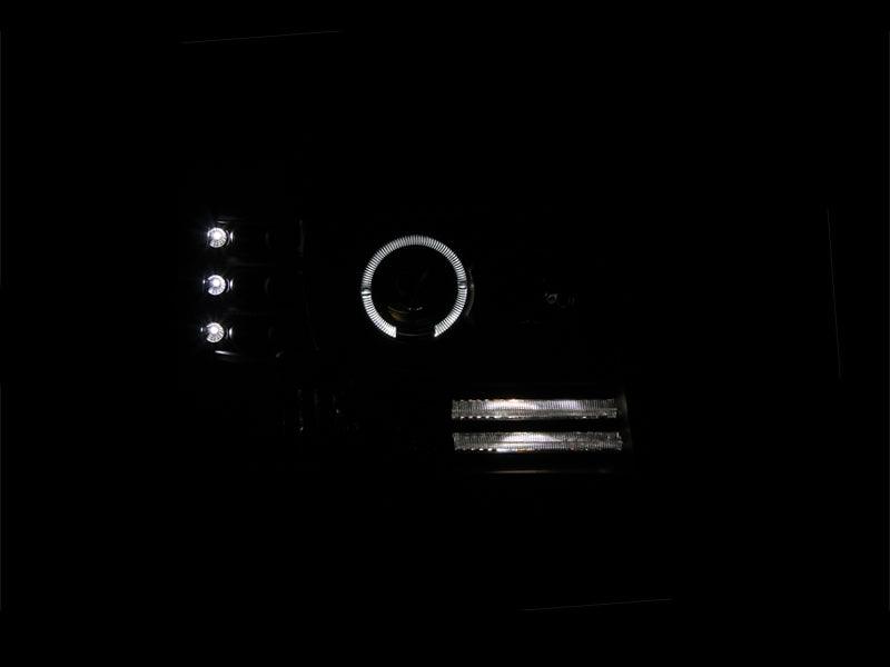 ANZO 1992-1996 Ford F-150 Projector Headlights w/ Halo Black w/ Side Markers and Parking Lights - Order Your Parts - اطلب قطعك