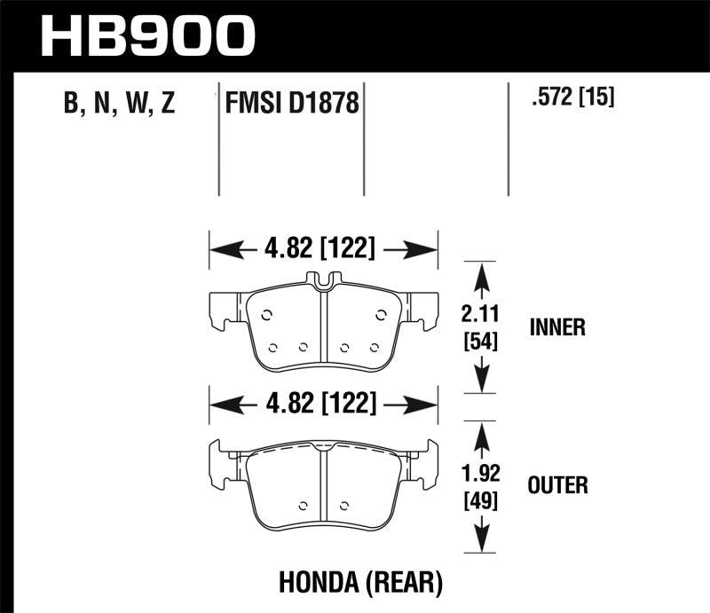 Hawk 16-17 Honda Civic HPS 5.0 Rear Brake Pads - Order Your Parts - اطلب قطعك