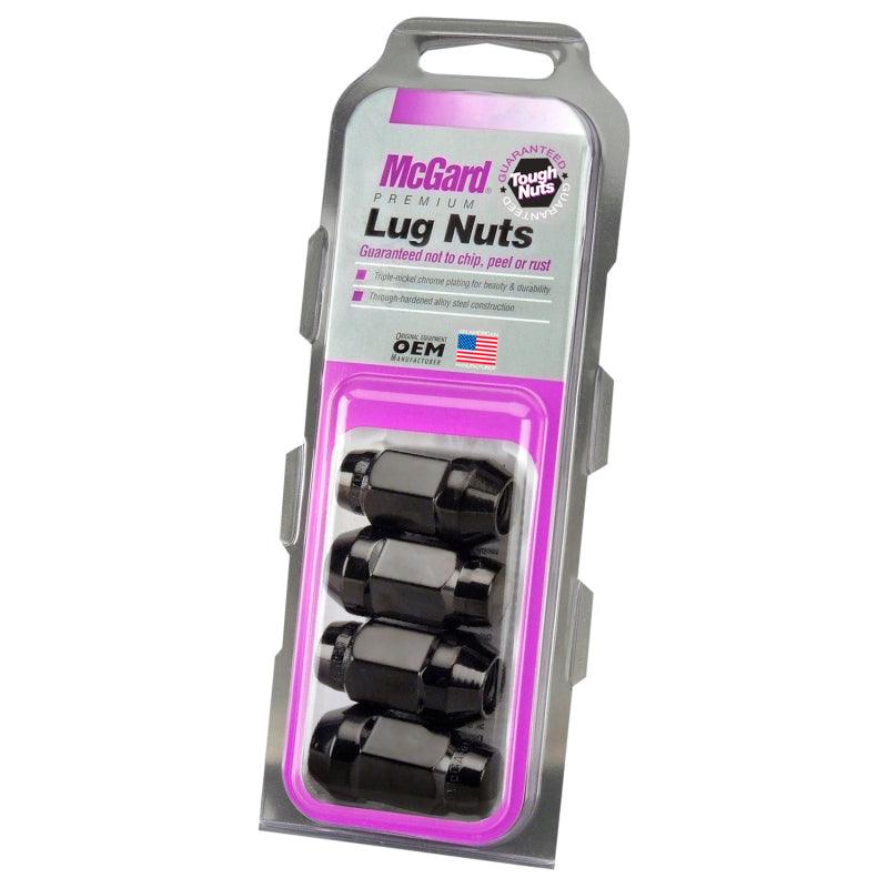McGard Hex Lug Nut (Cone Seat Bulge Style) M14X1.5 / 22mm Hex / 1.945in. Length (4-Pack) - Black - Order Your Parts - اطلب قطعك