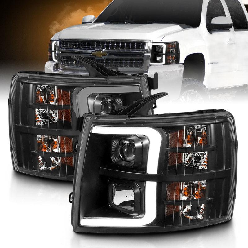ANZO 07-13 Chevrolet Silverado 3500 Projector Headlights - Black Amber - Order Your Parts - اطلب قطعك