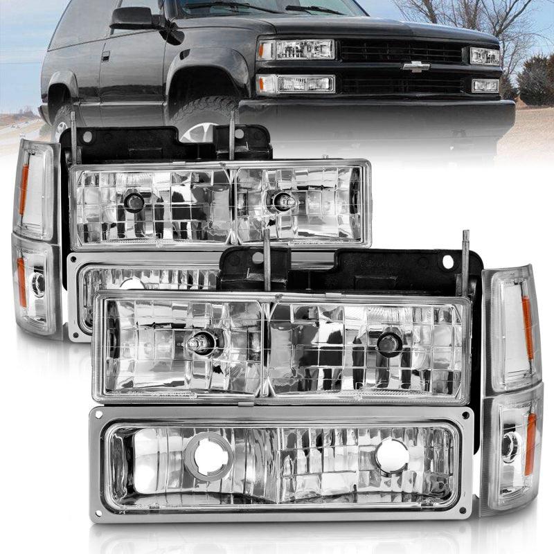 ANZO 88-98 Chevrolet C1500 Crystal Headlights Chrome w/ Signal and Side Marker Lights - Order Your Parts - اطلب قطعك