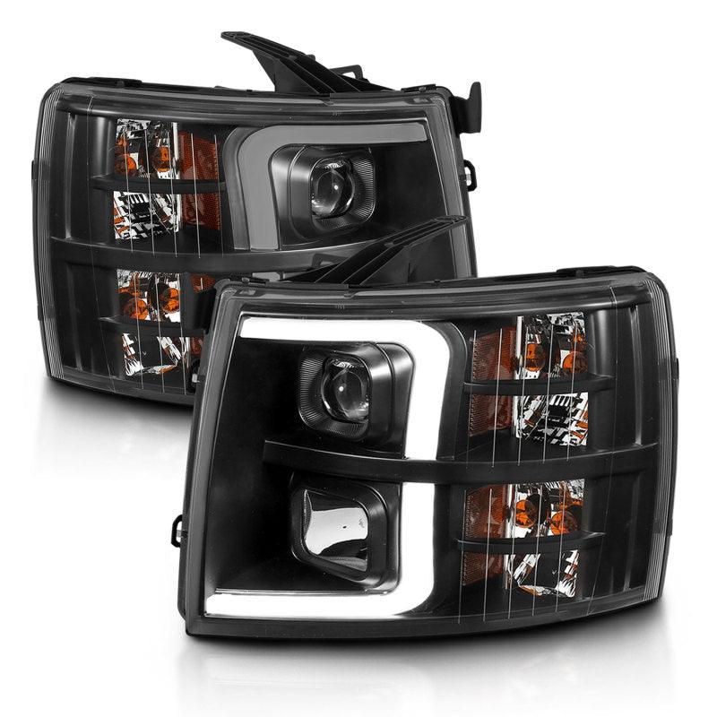 ANZO 07-13 Chevrolet Silverado 3500 Projector Headlights - Black Amber - Order Your Parts - اطلب قطعك