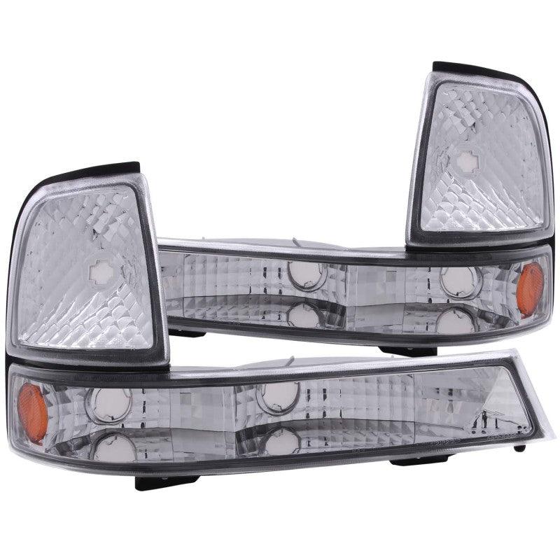 ANZO 1998-2000 Ford Ranger Euro Parking Lights Chrome w/ Amber Reflector - Order Your Parts - اطلب قطعك