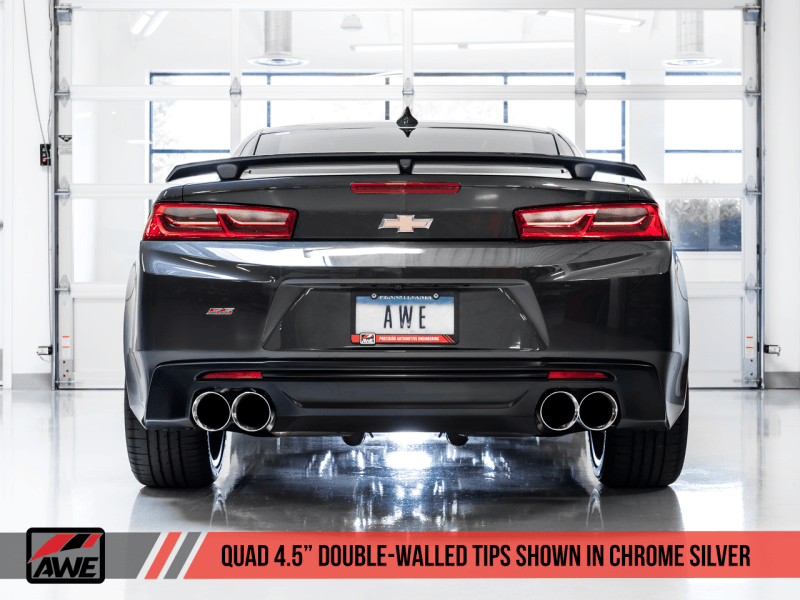 AWE Tuning 16-19 Chevrolet Camaro SS Axle-back Exhaust - Touring Edition (Quad Chrome Silver Tips) - Order Your Parts - اطلب قطعك