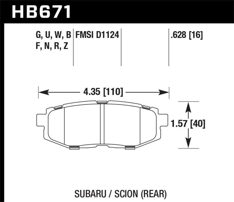 Hawk 11+ Subaru Legacy GT HPS Street Rear Brake Pads - Order Your Parts - اطلب قطعك