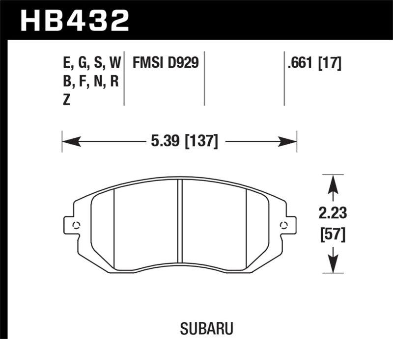 Hawk 03-05 WRX / 08 WRX D929 Performance Ceramic Street Front Brake Pads - Order Your Parts - اطلب قطعك