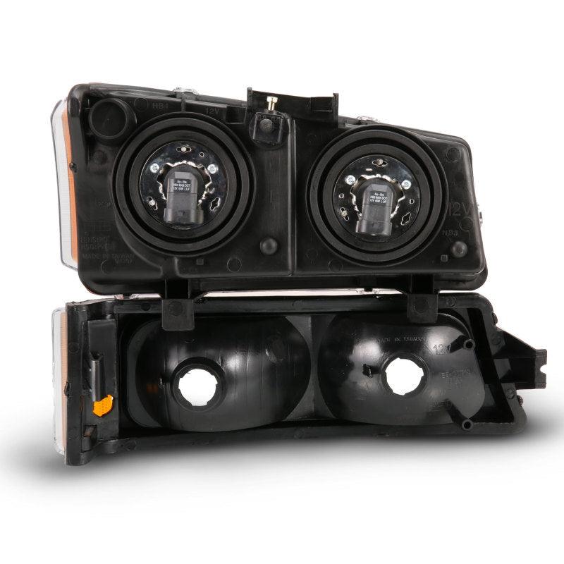 ANZO 2003-2006 Chevy Silverado Crystal Headlight w/ Signal Light Black Amber (4 pcs) - Order Your Parts - اطلب قطعك