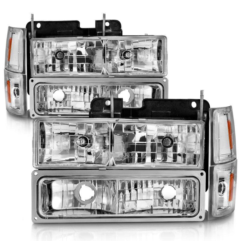 ANZO 88-98 Chevrolet C1500 Crystal Headlights Chrome w/ Signal and Side Marker Lights - Order Your Parts - اطلب قطعك