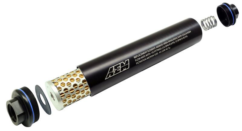 AEM Universal High Flow -10 AN Inline Black Fuel Filter - Order Your Parts - اطلب قطعك
