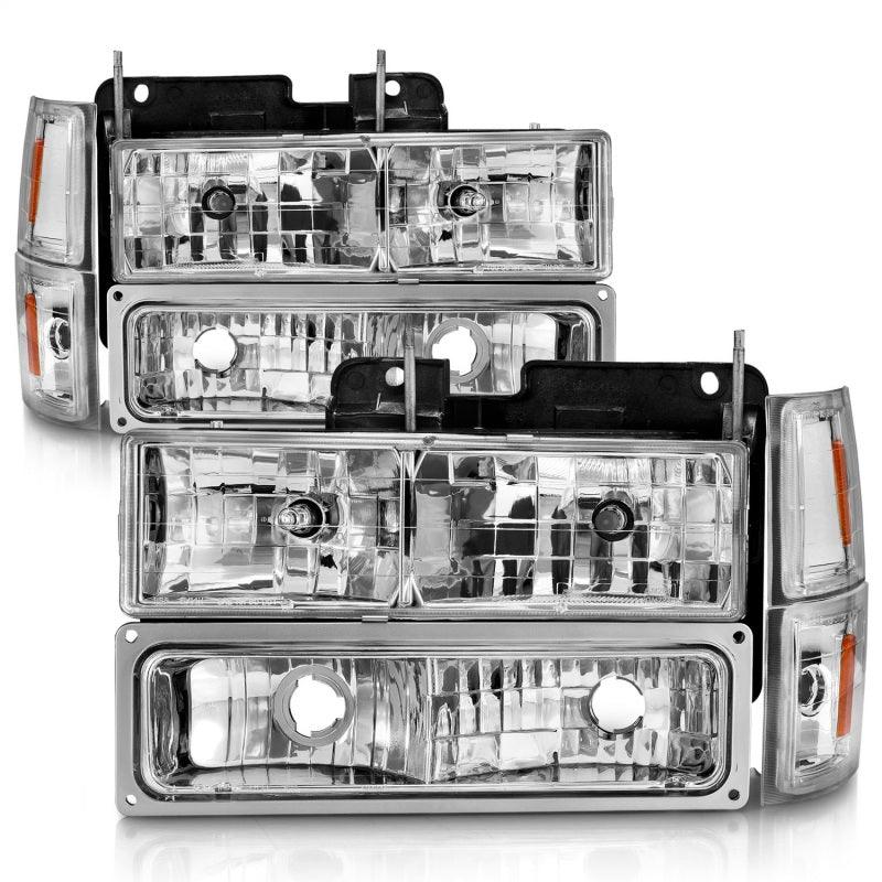 ANZO 88-98 Chevrolet C1500 Crystal Headlights Chrome w/ Signal and Side Marker Lights - Order Your Parts - اطلب قطعك